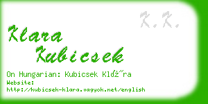 klara kubicsek business card